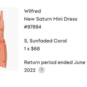 Aritzia new Saturn mini dress size small
